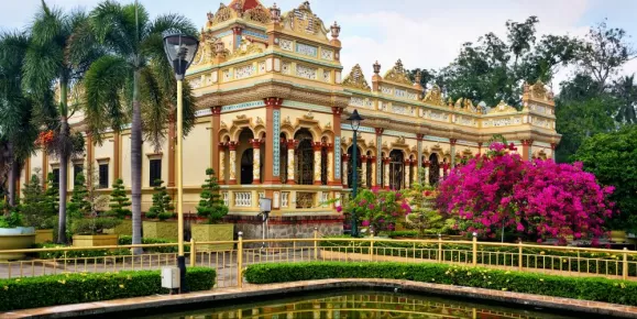 The beautiful Vinh Trang temple near My Tho