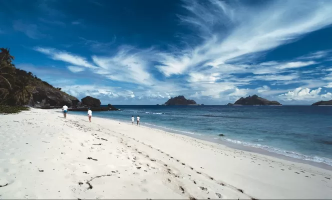 Stroll along perfect white sand beaches as you explore the islands of the South Pacific