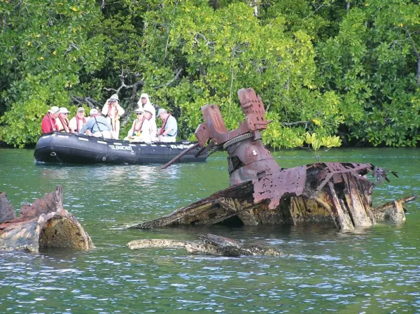 The remains of a sunken boat