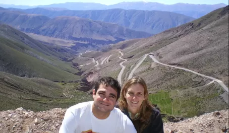 Pancho and Dani with the Lipan Slope behind
