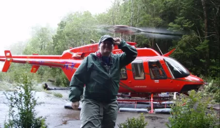 Hey, get a picture of me in front of the chopper