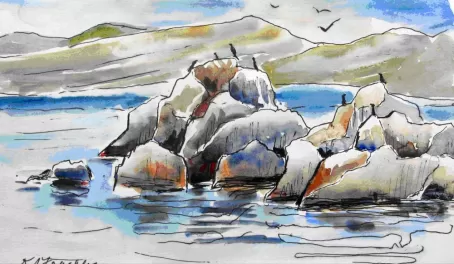 Galapagos Islands: Watercolor by Kathleen Franklin