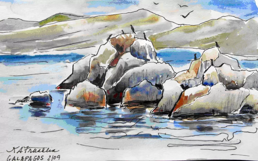 Galapagos Islands: Watercolor by Kathleen Franklin