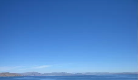 Across Lake Titicaca from Llachon