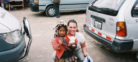 With a local child