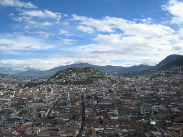 Old city Quito, from the Basilica