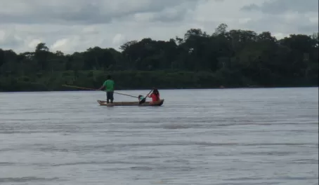 River traffic on the Napo