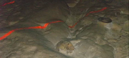 Skull in Belize\'s ATM cave