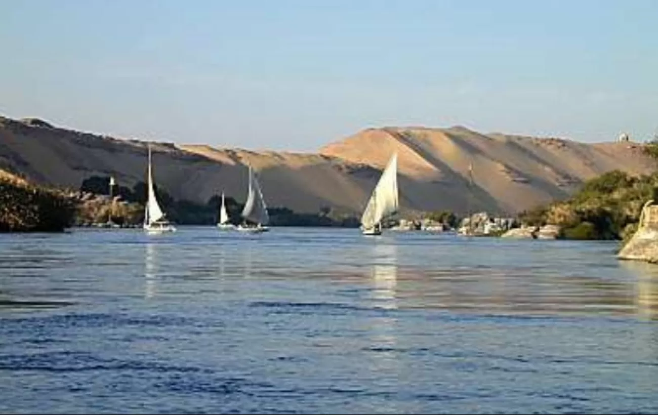 Feluccas sailing on the Nile