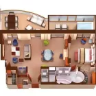 The room layout of the Wintergarden Suite.