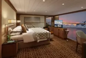 Room layout at the Seabourn Venture Owners Suite