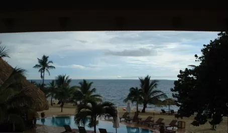 View from the balcony overlooking the Carribean