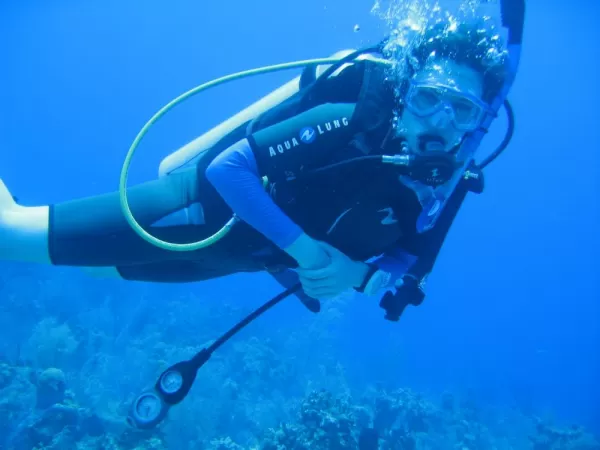 Diving off Caye Caulker