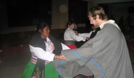 Our host sister teaches Matt traditional Peruvian dances