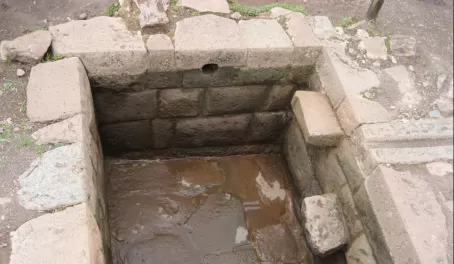 pool for ritual bathing (see the steps and hand holds)