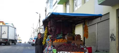 Typical cart selling grapes and other fruit.