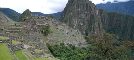 Our very first glimpse of Machu Picchu