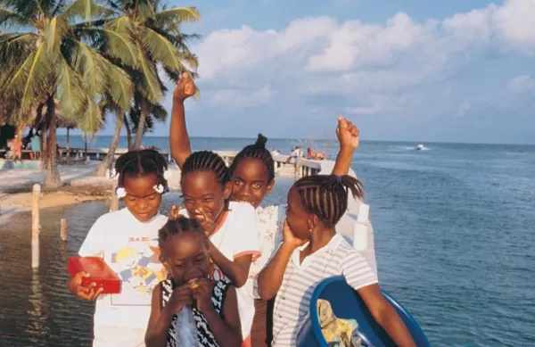 Local kids in Ambergris Caye, Belize