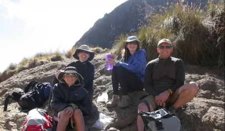 family photo on the Salcantay trek