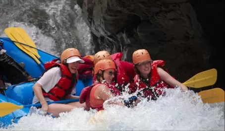 Here comes a wave! Rafting the Pacuare River
