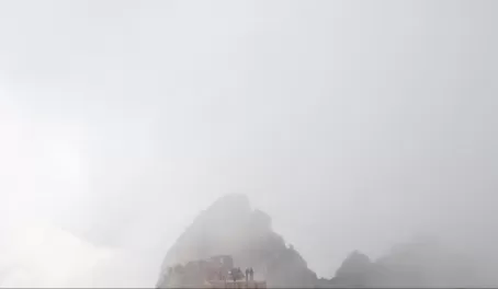 Machu Picchu through the fog