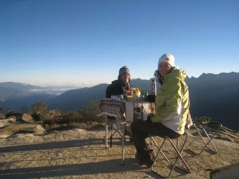 Breakfast at the top of the Inca Trail