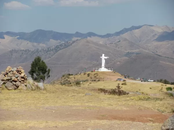 The Jesus statue overlooking Cusco