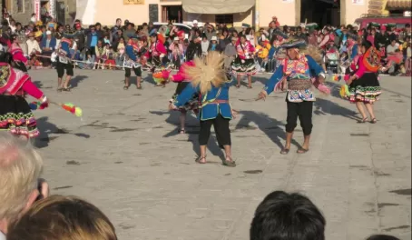Peruvian dancers at a Political Rally