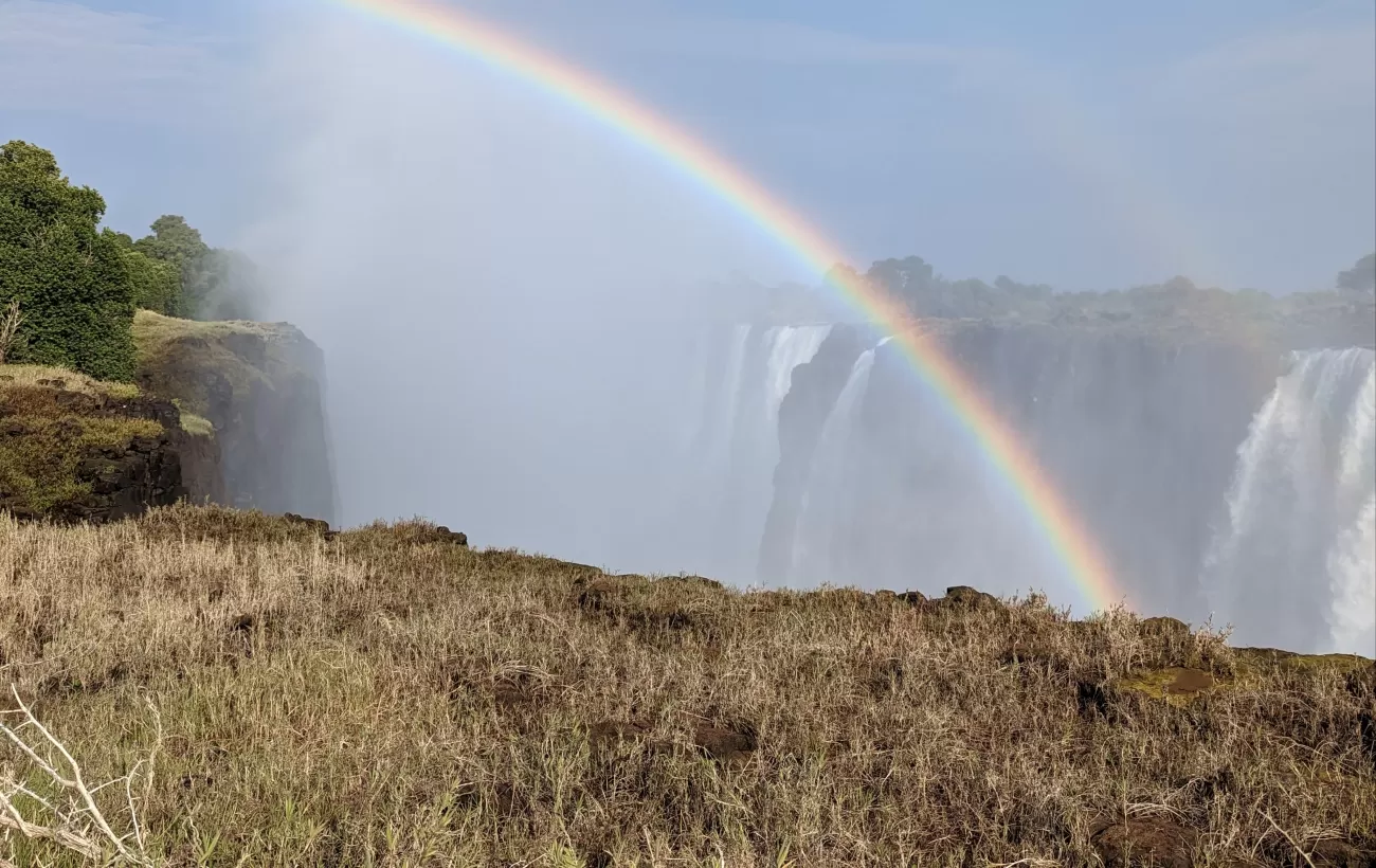 Victoria Falls with a Rainbow