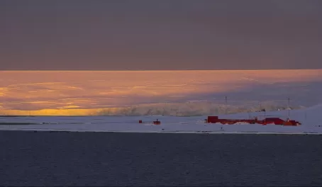 Red evening in Antarctica