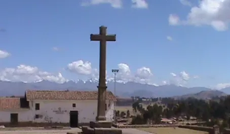 The base of the cross is Inca stones. 