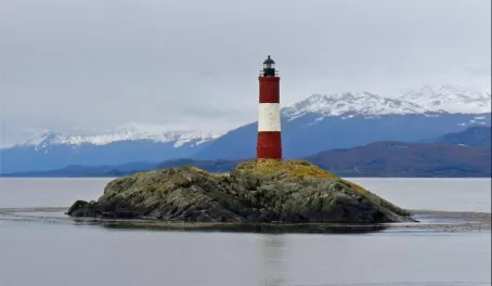 A lighthouse as we sail from Ushuaia