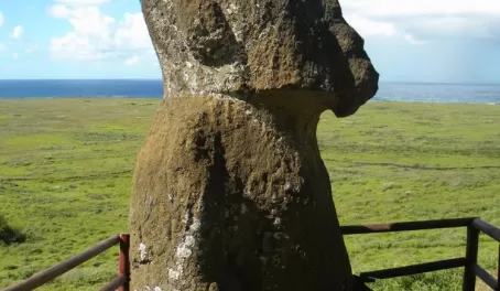 The only sitting Moai