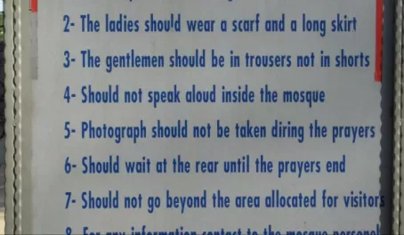 Blue Mosque - Rules for entry