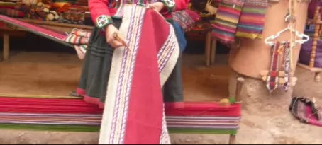 Local weaver in Peru