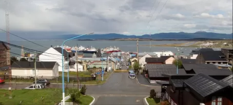 The port of Ushuaia from up the hill