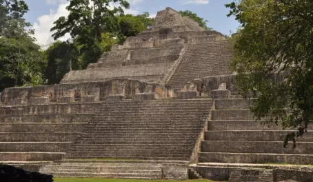 Maya temple at the Caracol ruin