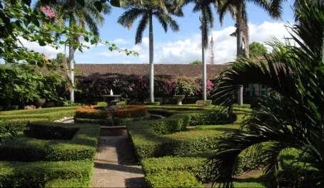 Gardens at El Convento Hotel in Leon