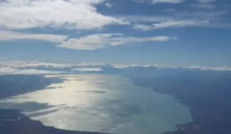 Lake Argentina from the air leaving El Calafate