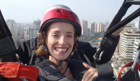 Me esposa paragliding over Lima