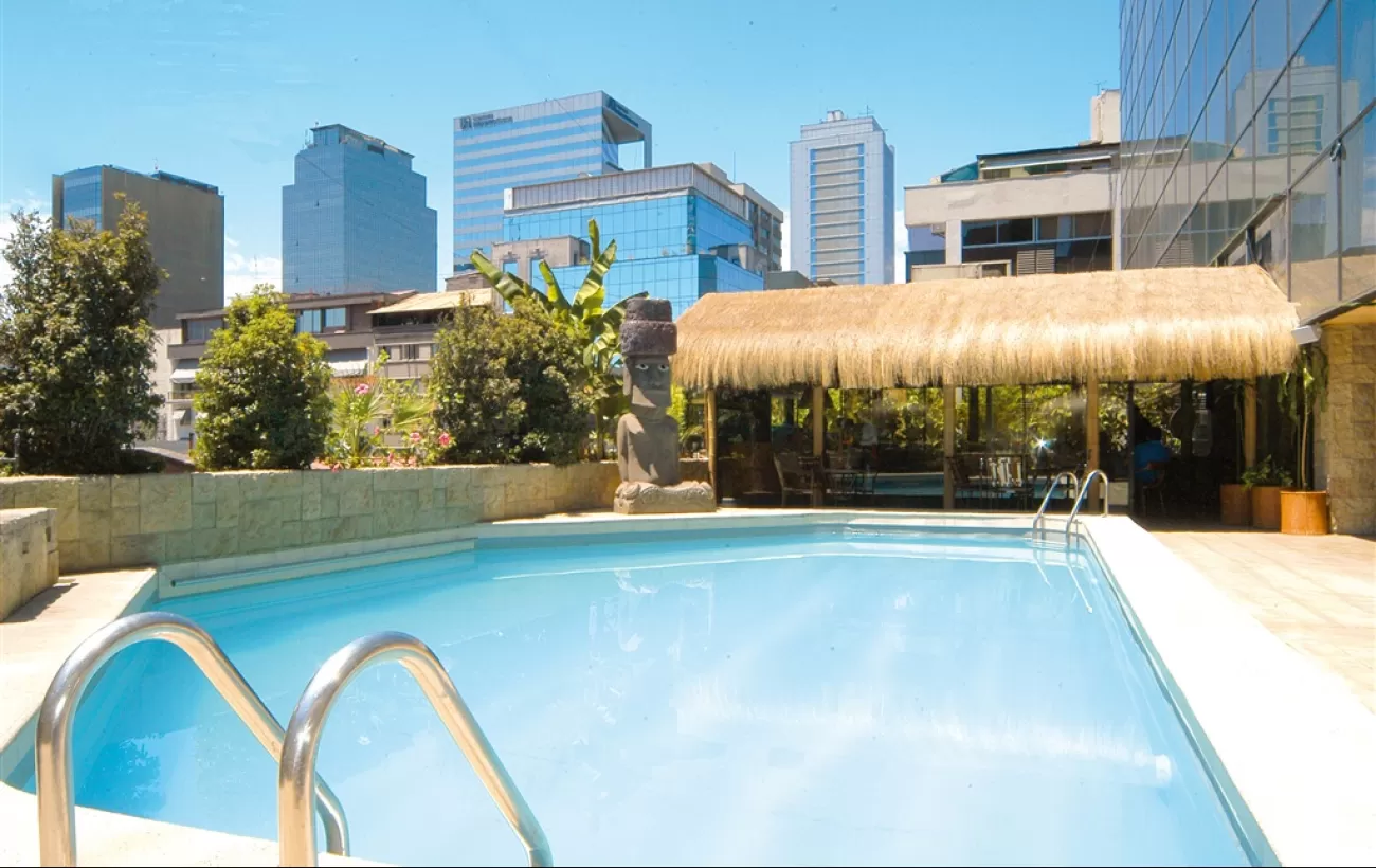 Soak in the Chilean sun at the rooftop pool