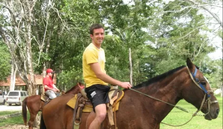 On horseback