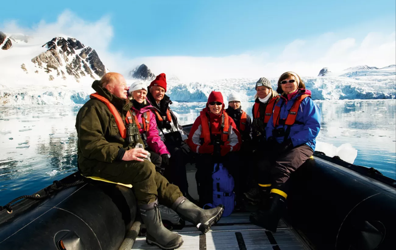 Enjoy excursions through icefields in your zodiac