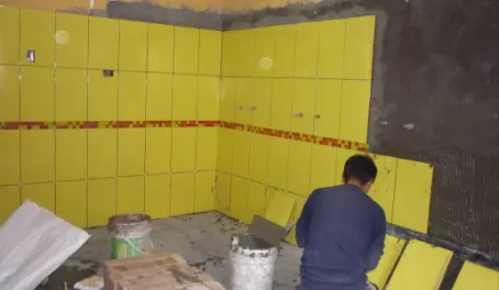 bright new yellow tile for the Mantay bathroom