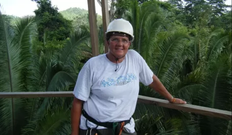 All smiles after a zip line tour through the rainforest!