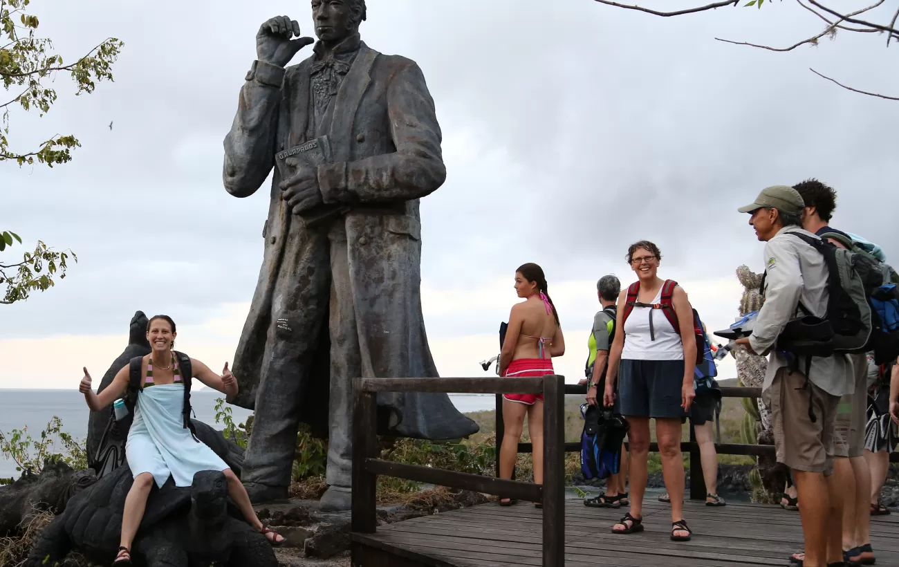 Darwin's statue in the Galapagos