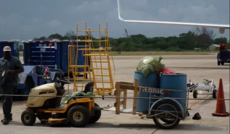 Belize City airport - where lawnmowers are useful :)