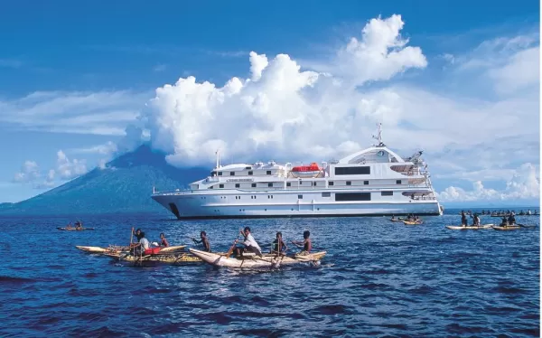 Witness an active volcano while cruising aboard Oceanic Discoverer