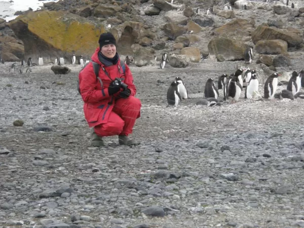 Erin and friends on Brown Bluff, Antarctica