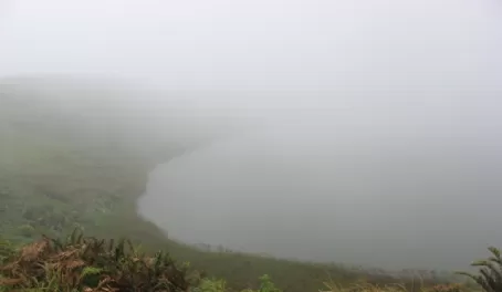 Lake in mist on San Cristobal
